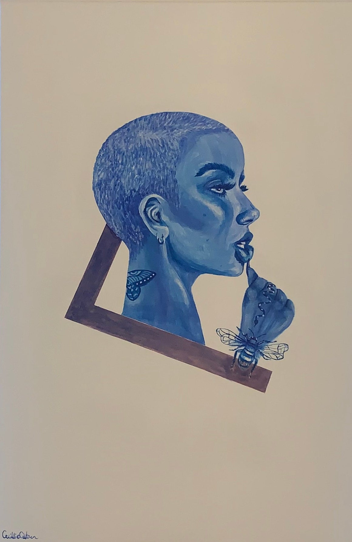 Blues er malet med akrylmaling på kvalitetslærred. Perfekt decor og kunstværk til en anderledes indretning