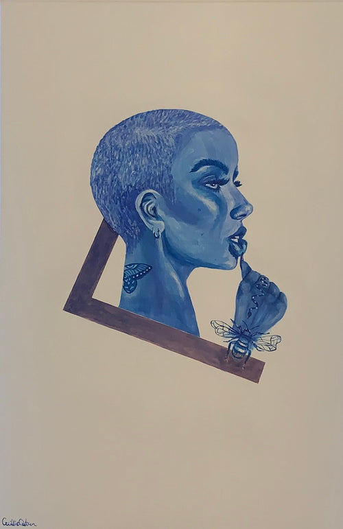 Blues er malet med akrylmaling på kvalitetslærred. Perfekt decor og kunstværk til en anderledes indretning