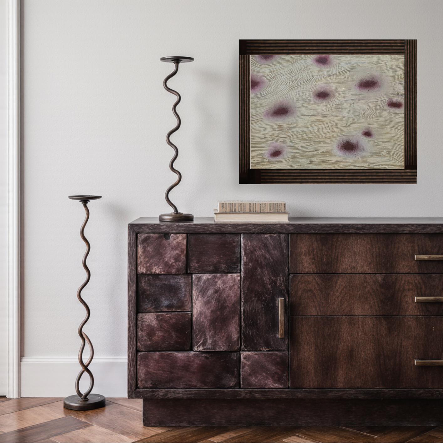 rød maleri af dansk kunstner